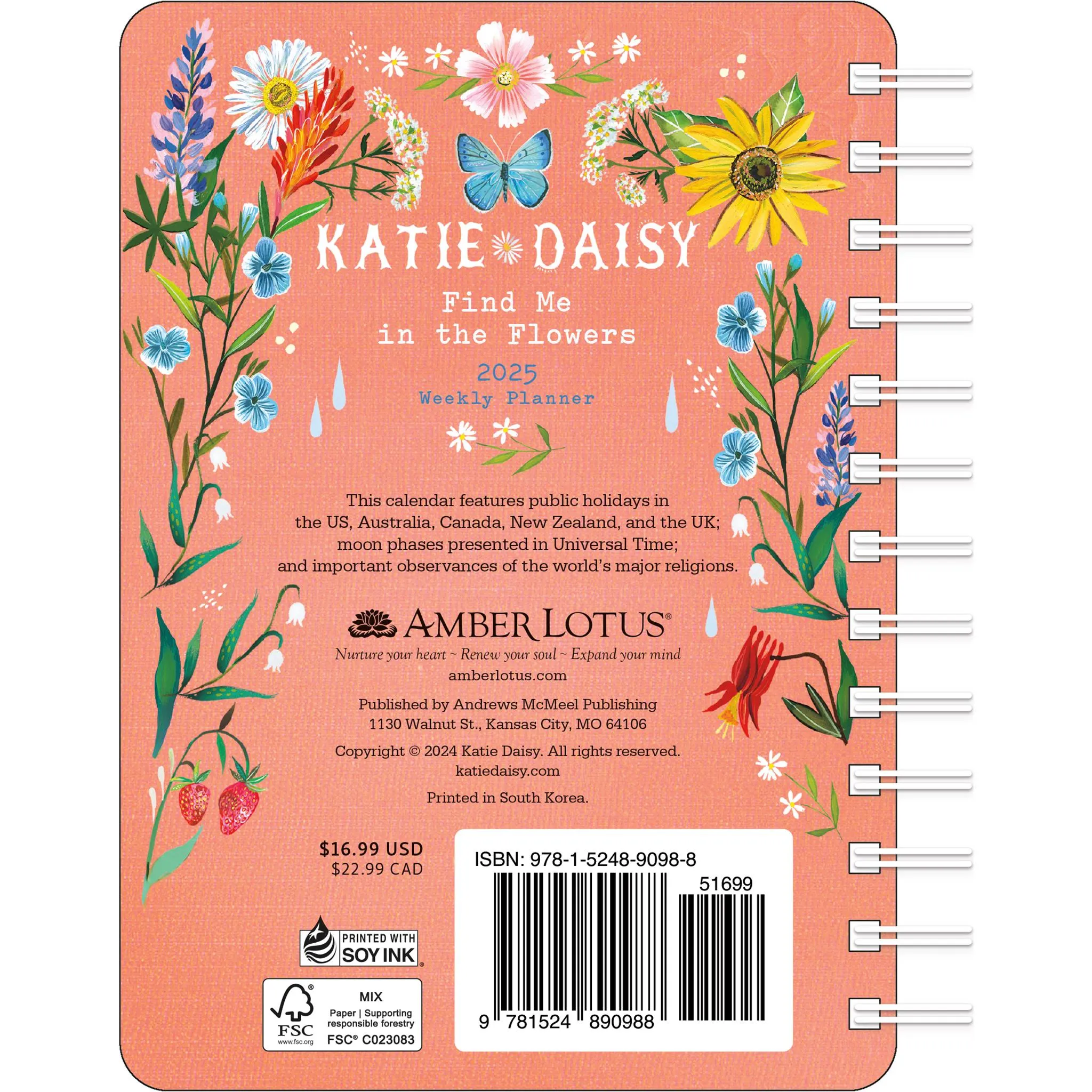 Katie Daisy Wild Beauty Planner 2025 Calendar