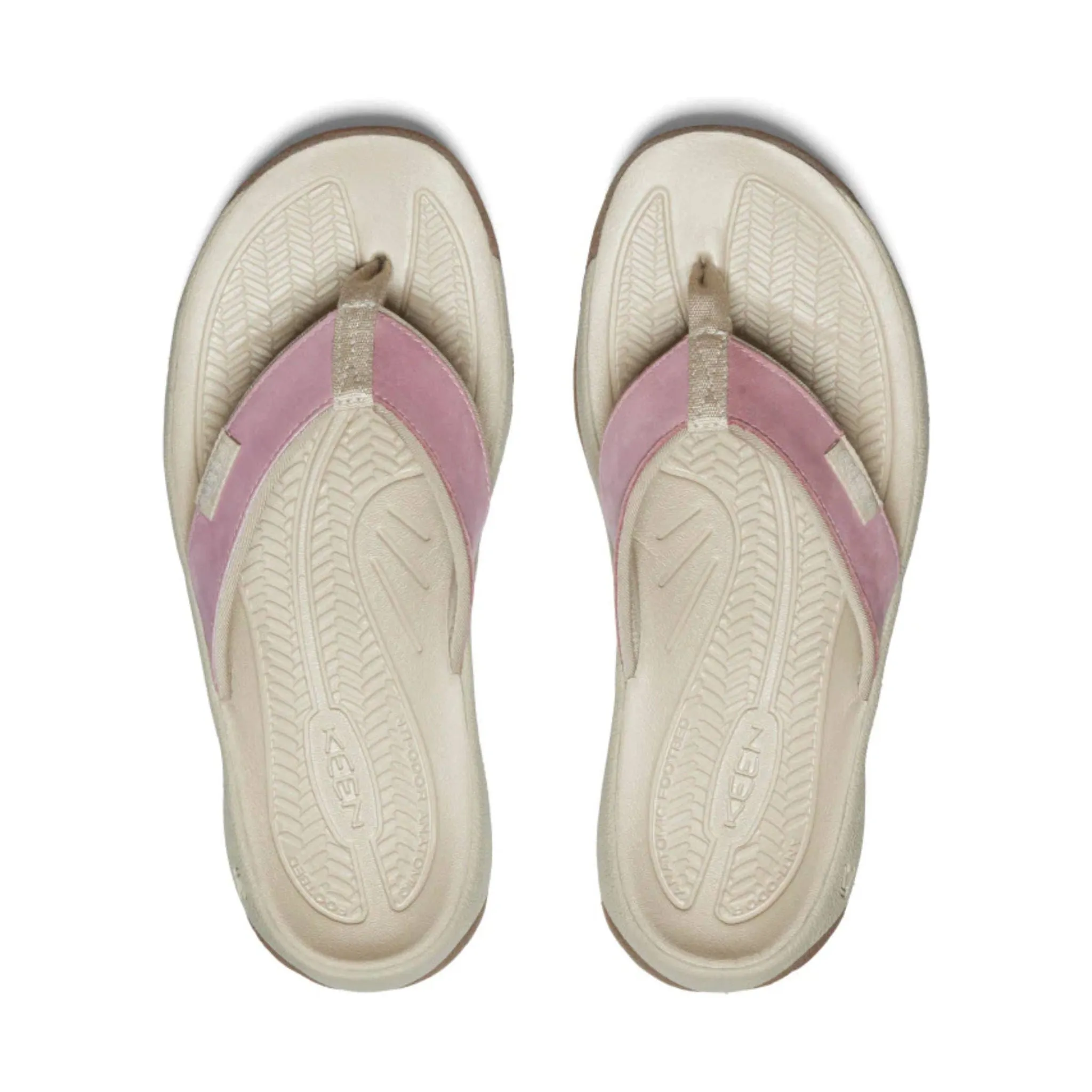 KEEN Women's Kona Leather Flip Flop - Nostalgia Rose/Plaza Taupe