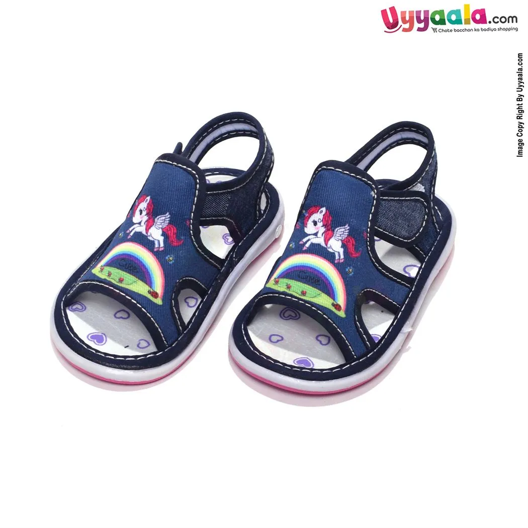 Kids Collection Let's go Chu-Chu Sandals Cute Pony Print - Blue