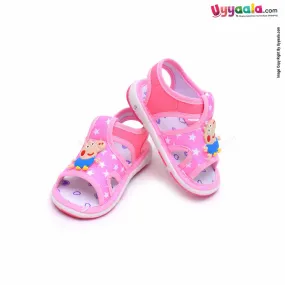 Kids Collection Lets Go Chu Chu Sandals with Cute Animal Character - Pink