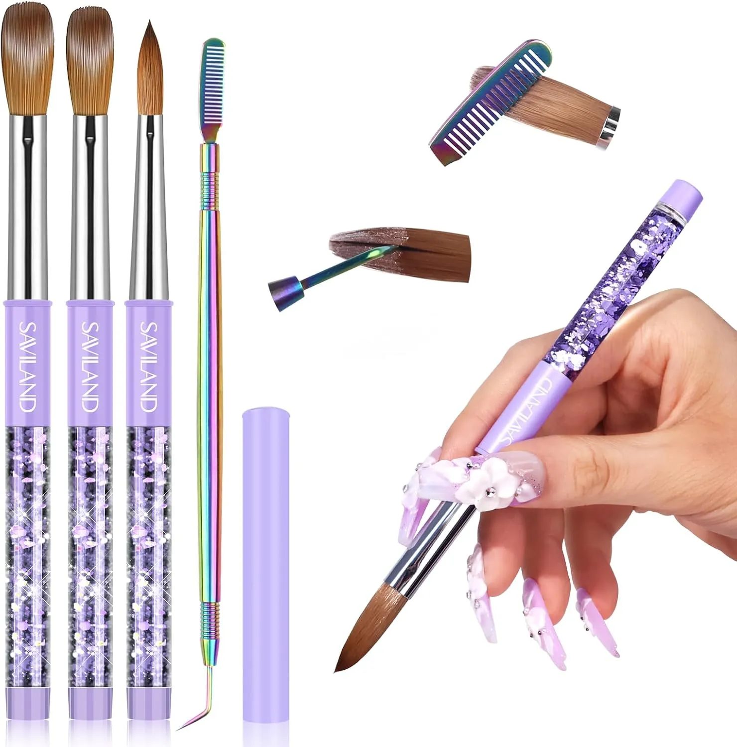 Kolinsky Acrylic Nail Brush Set