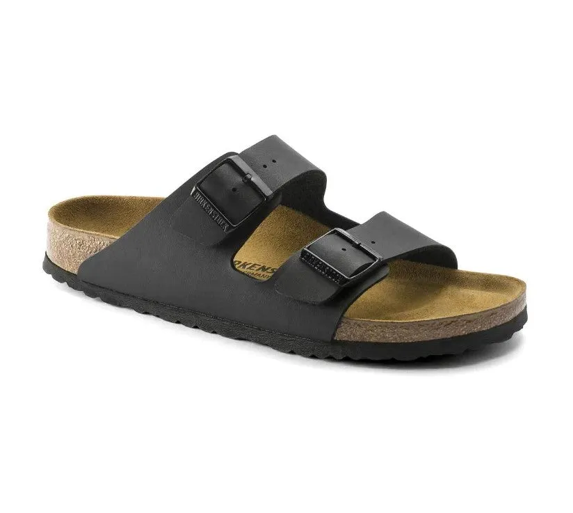 Mens Birkenstock Arizona Birko-Flor Black Slip On Sandals