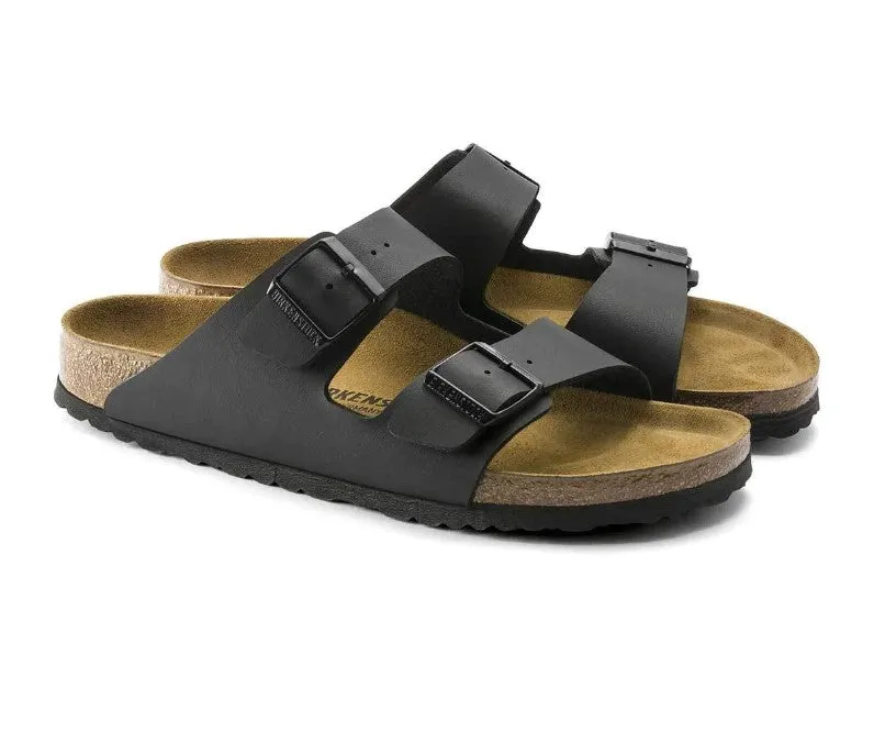 Mens Birkenstock Arizona Birko-Flor Black Slip On Sandals