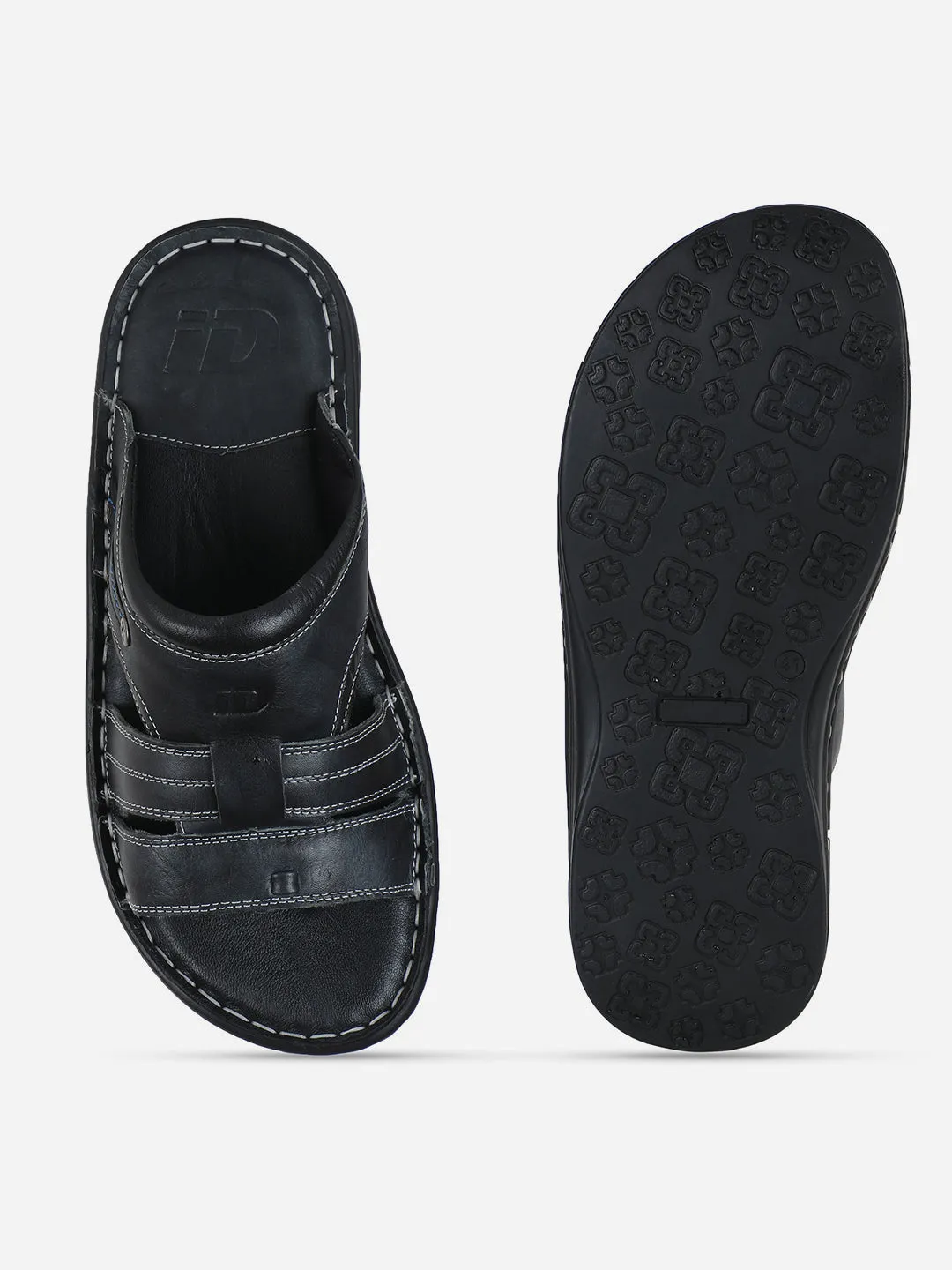 Men's Black Casual Slip On Sandal (ID4048)