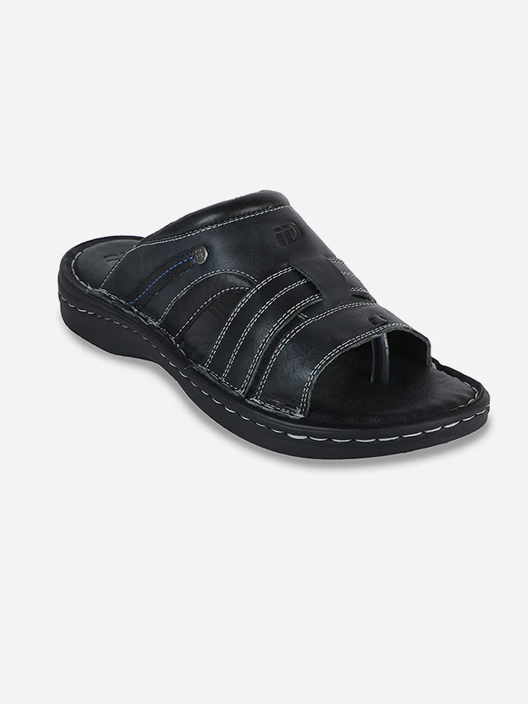 Men's Black Casual Slip On Sandal (ID4048)