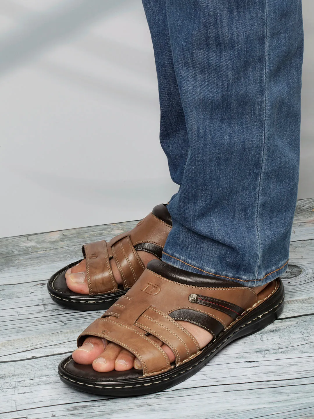 Men's Brown Casual Slip On Sandal (ID4048)