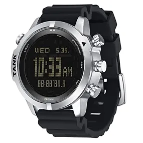 Men's Digital Diving Sports Silicone Strap Waterproof Watch Aqua