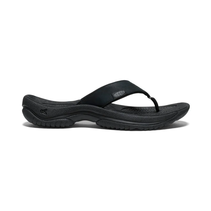 Men's Kona Leather Flip-Flop  |  Black/Steel Grey