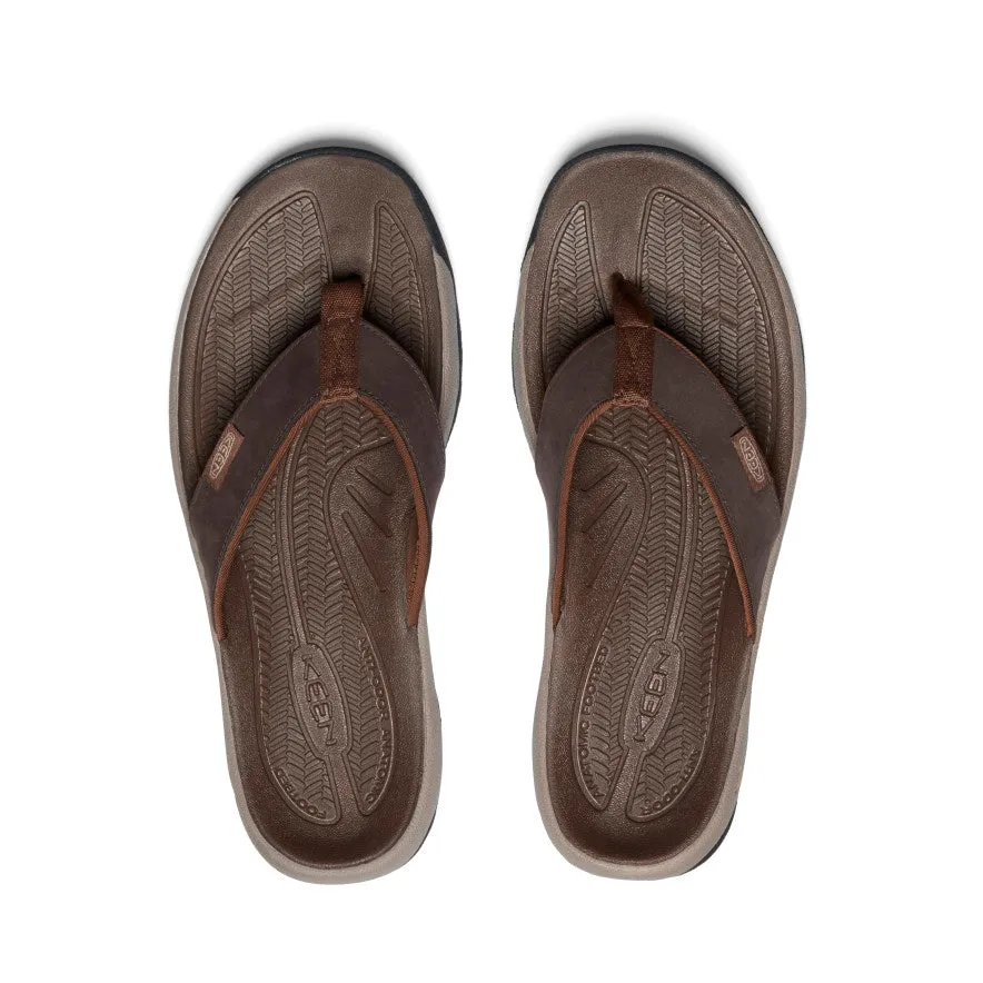 Men's Kona Leather Flip-Flop  |  Java/Dark Earth