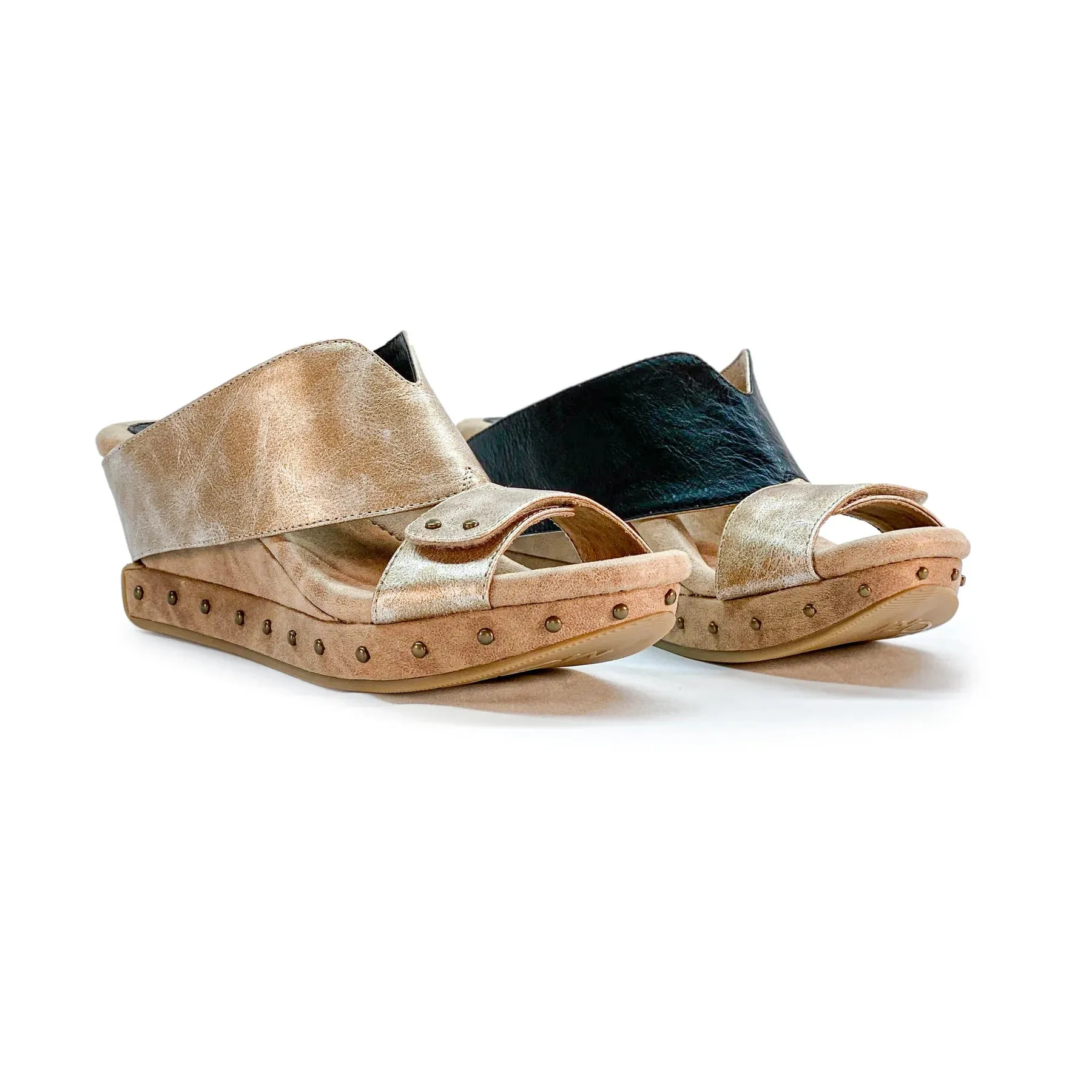 Mid-Wedge Cross Toe Reversible Sandals