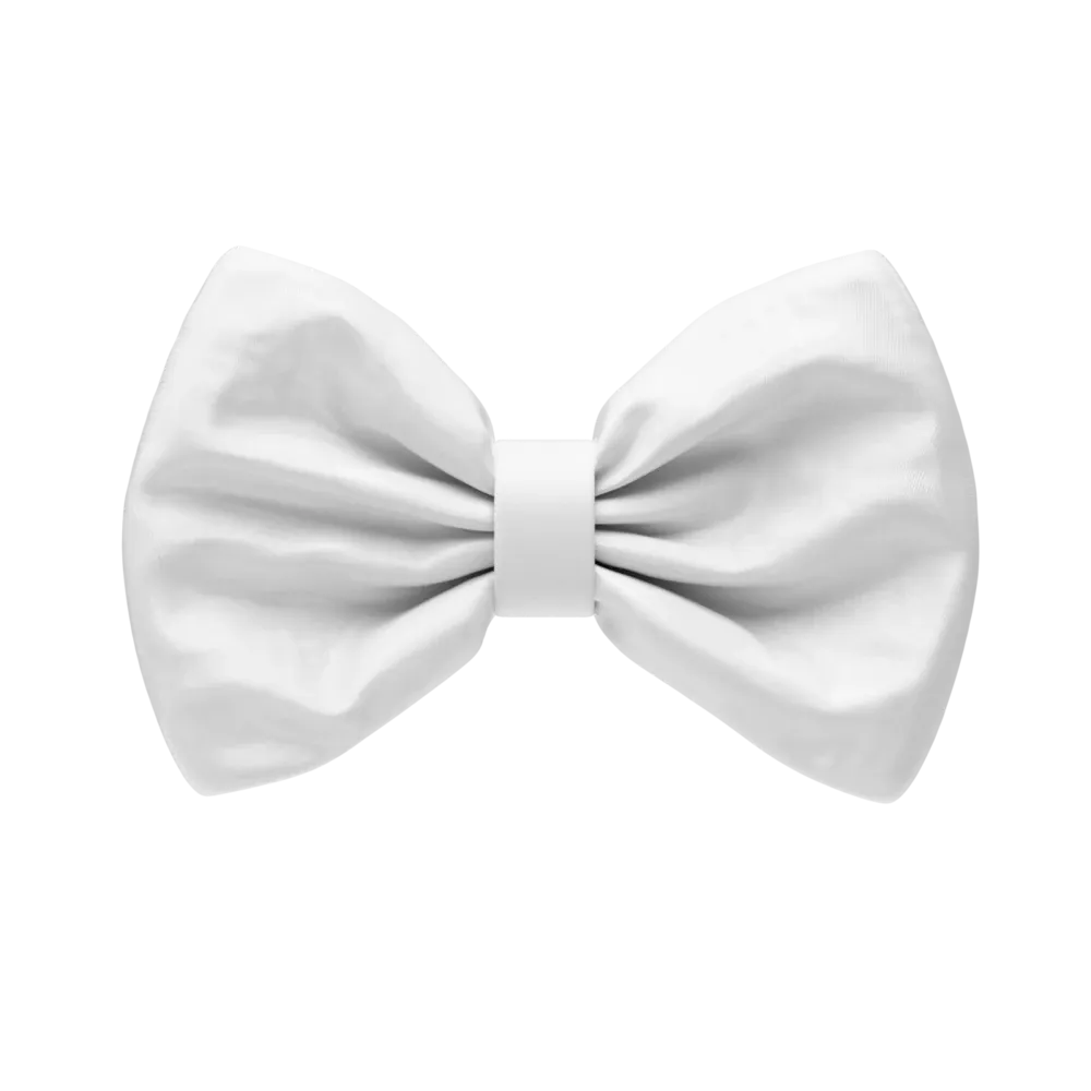 Mini Bow White Satin Toe Clip