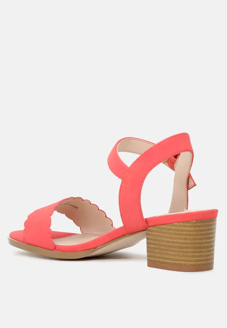 Nia Block Heel Sandals With Buckle Strap