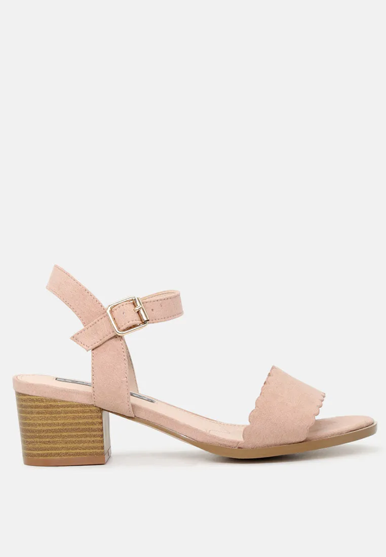 Nia Block Heel Sandals With Buckle Strap