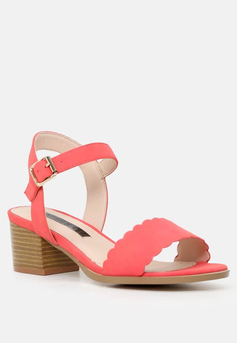 Nia Block Heel Sandals With Buckle Strap