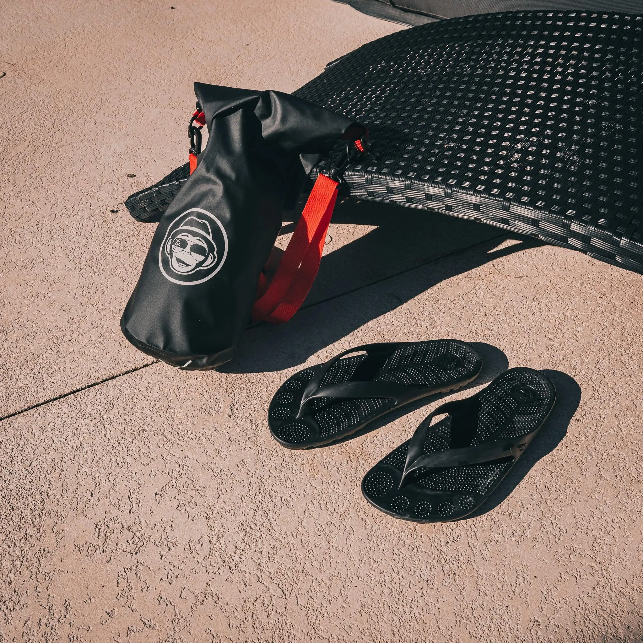 Pirate Black Flip-Flops   Drybag