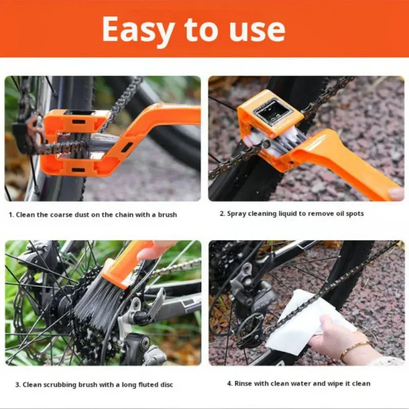 Portable Bicycle Chain Cleaner Tool Kit, Mountain & Road Bike Chain Clean Brush