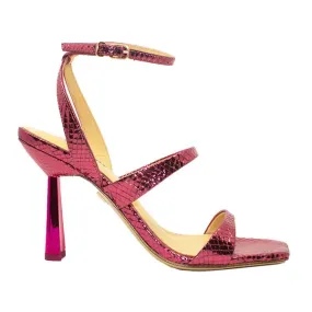 Positano Fuchsia | Metallic high heel sandal