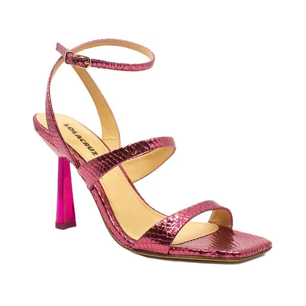 Positano Fuchsia | Metallic high heel sandal