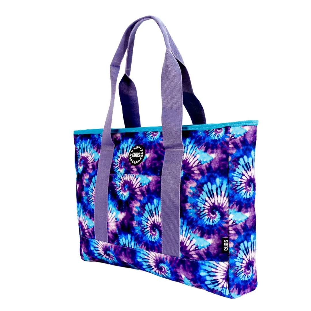 Purple & Turquoise Tie Dye Double face Tote Bag