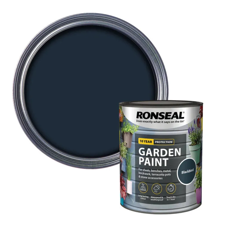 Ronseal Garden Paint - Blackbird 750ml