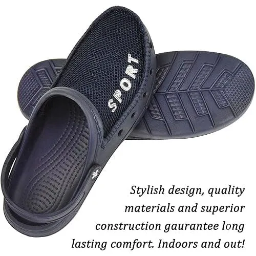 Roxoni Mens Rubber Sport Clogs with Breathable Mesh Upper