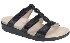 SAS Women's Naples Slide Sandal BLACK SNAKE