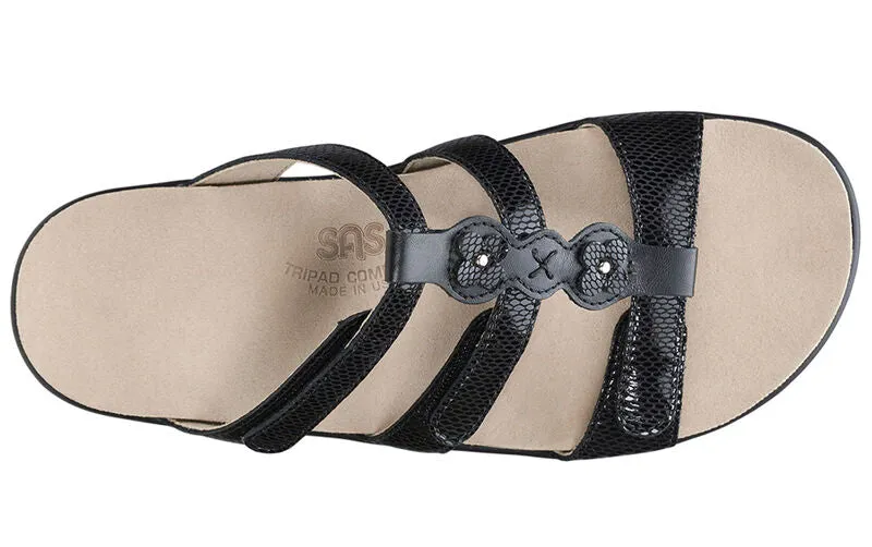 SAS Women's Naples Slide Sandal BLACK SNAKE