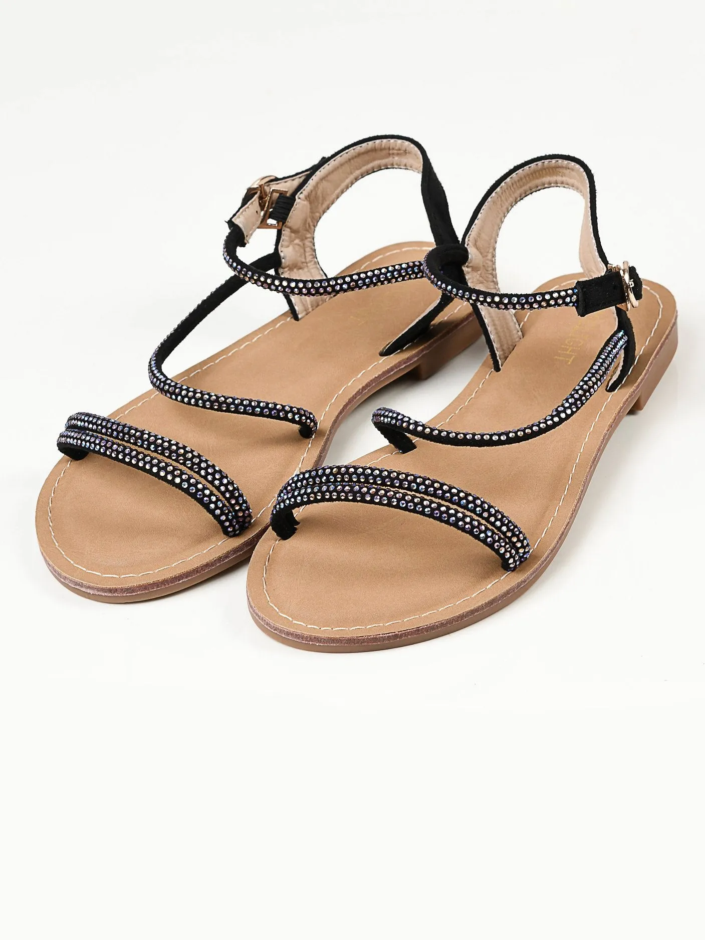 Shiny Sandals -  Black