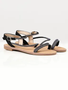 Shiny Sandals -  Black