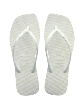 Slim Square Sandal, White