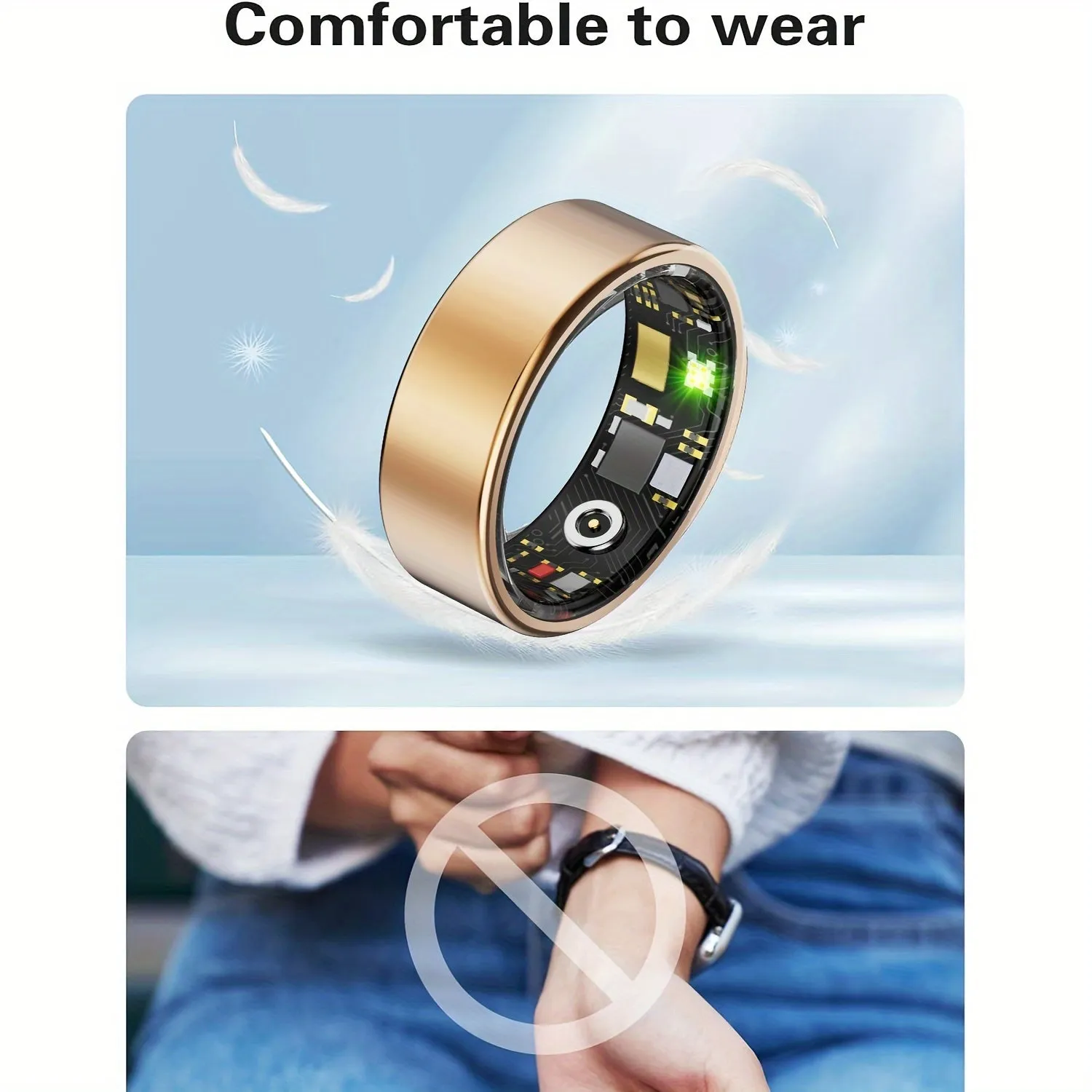 Smart Ring for Women & Men – Activity Tracker with Steps, Distance, Calories, Sleep Monitoring, IP68 Waterproof – Perfect for iPhone & Android – Christmas Stocking Filler