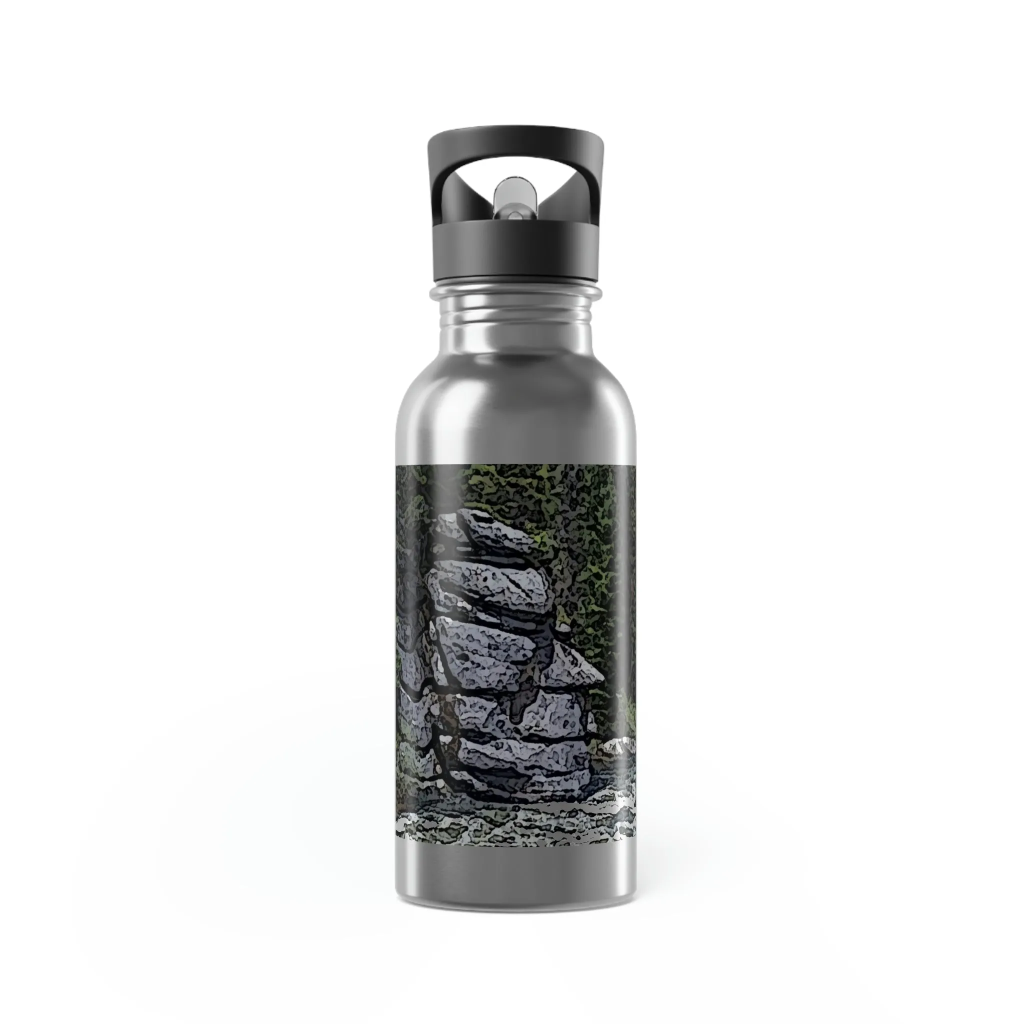 Stainless Steel Water Bottle With Straw, 20oz ..."I Am Innocent" ... Tricky-Dick Immortalized ... Nixon Rock: Along The River ... Central Idaho, Summer 2020 ... Original Works ...