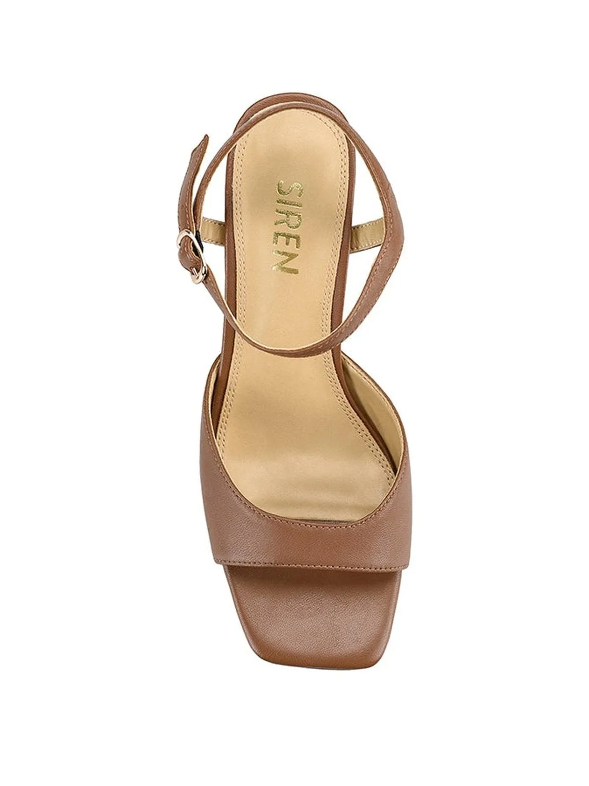 Stomp Heeled Sandals - Cinnamon Leather