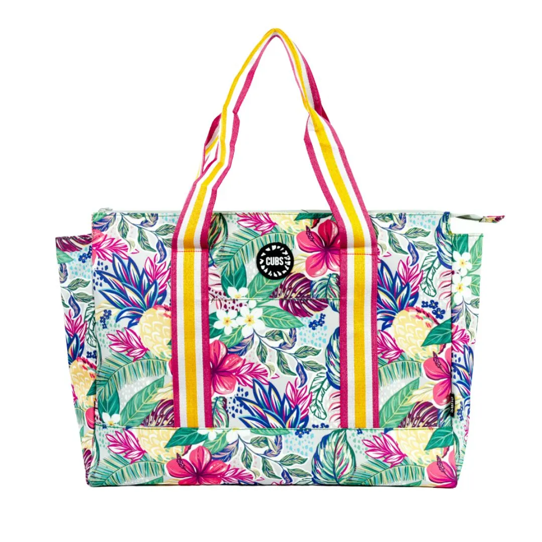 Tropical Flowers & Falmingos Double Face  Tote Bag