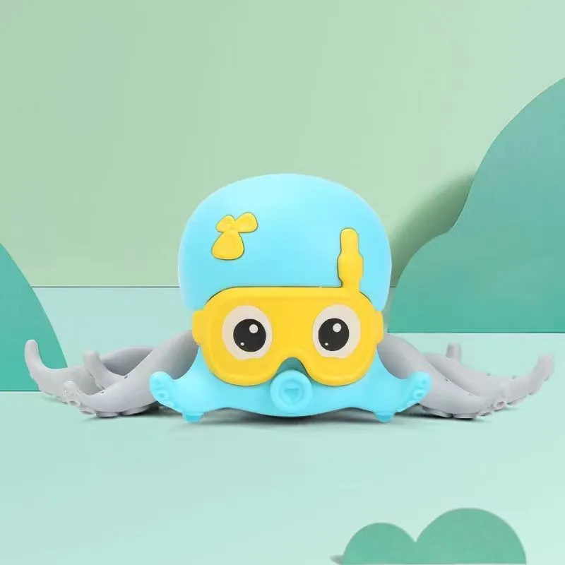 USB Rechargeable Battery Amphibious Crawling Walking Octopus Pet Toys Children Floating Bath Octopus Toys