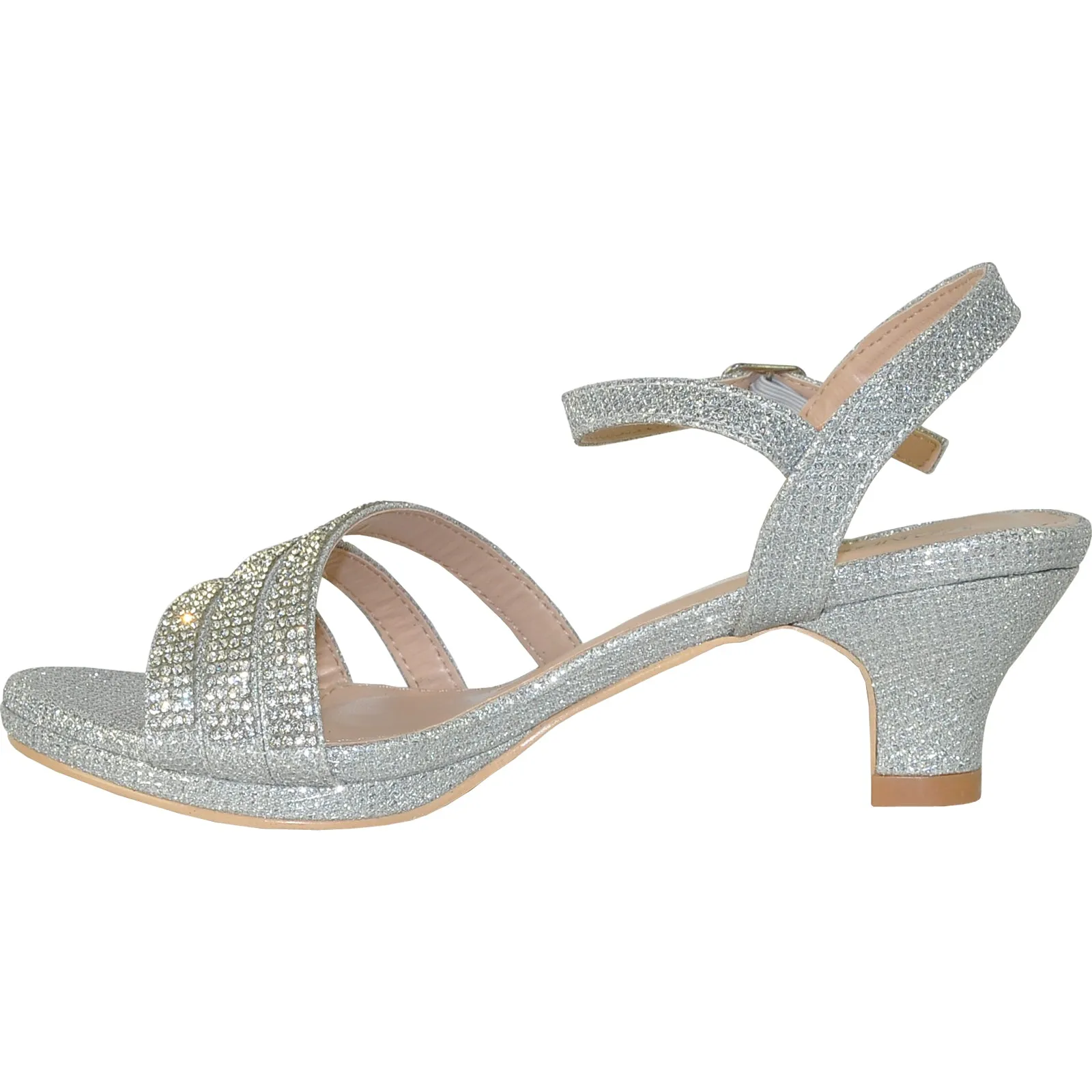 VANGELO Women Sandal ANGEL-11 Heel Party Prom & Wedding Sandal Silver