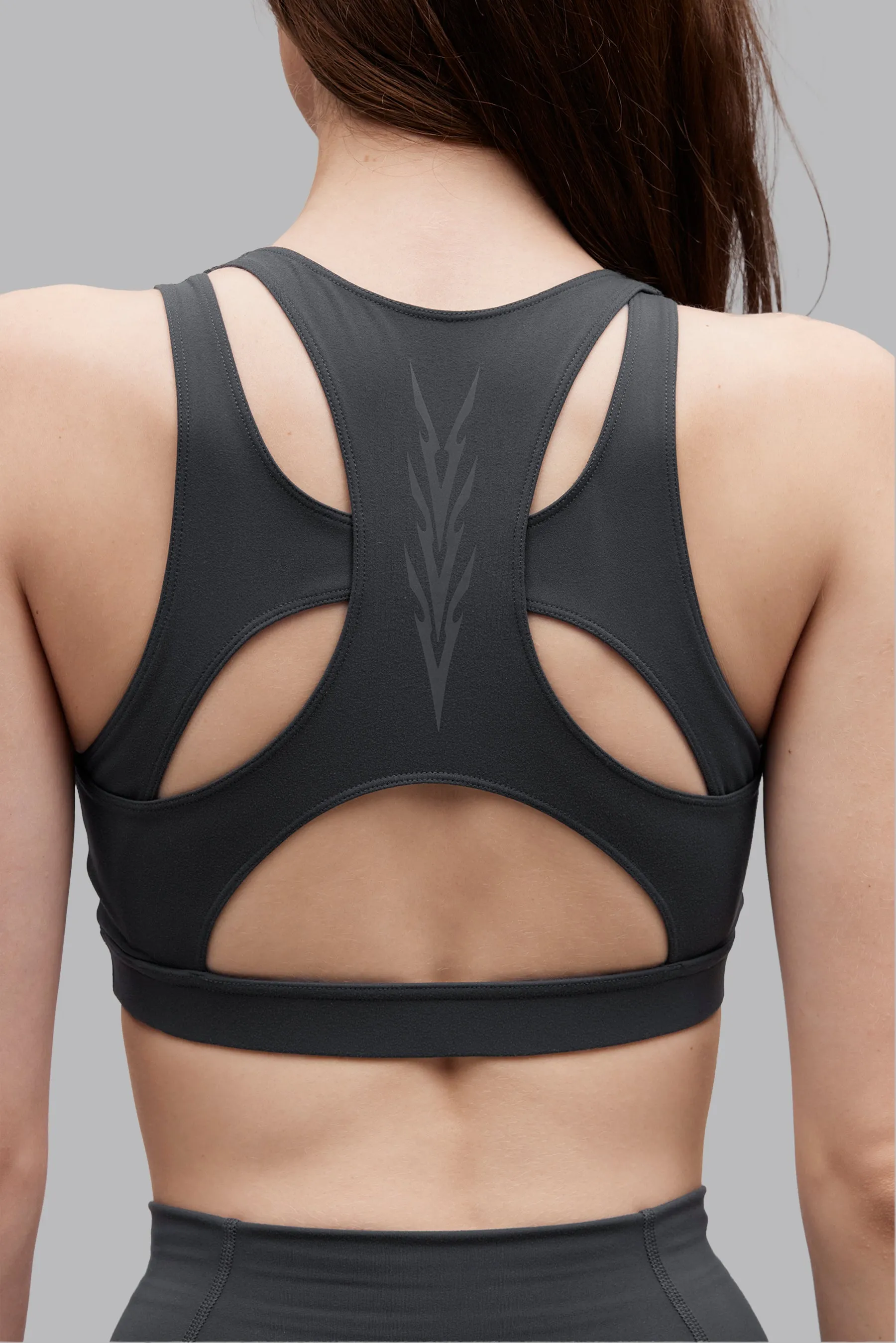 V_SCULPT® CUT OUT SPORTS BRA - Dark Gray