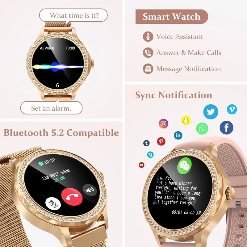 Waterproof Fitness Smart Watch Compatible with Android & iOS