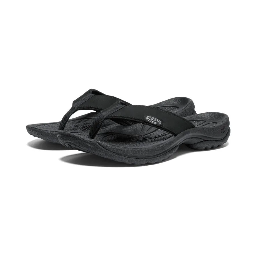 Women's Kona Leather Flip-Flop  |  Black/Vapor